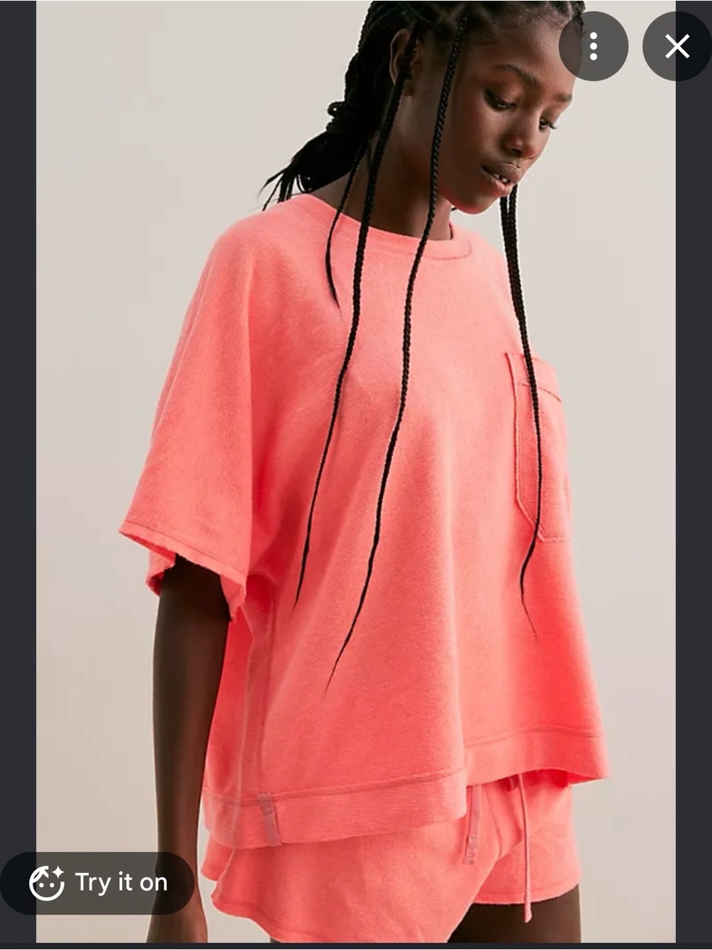 Free people staycation sleep tee coral